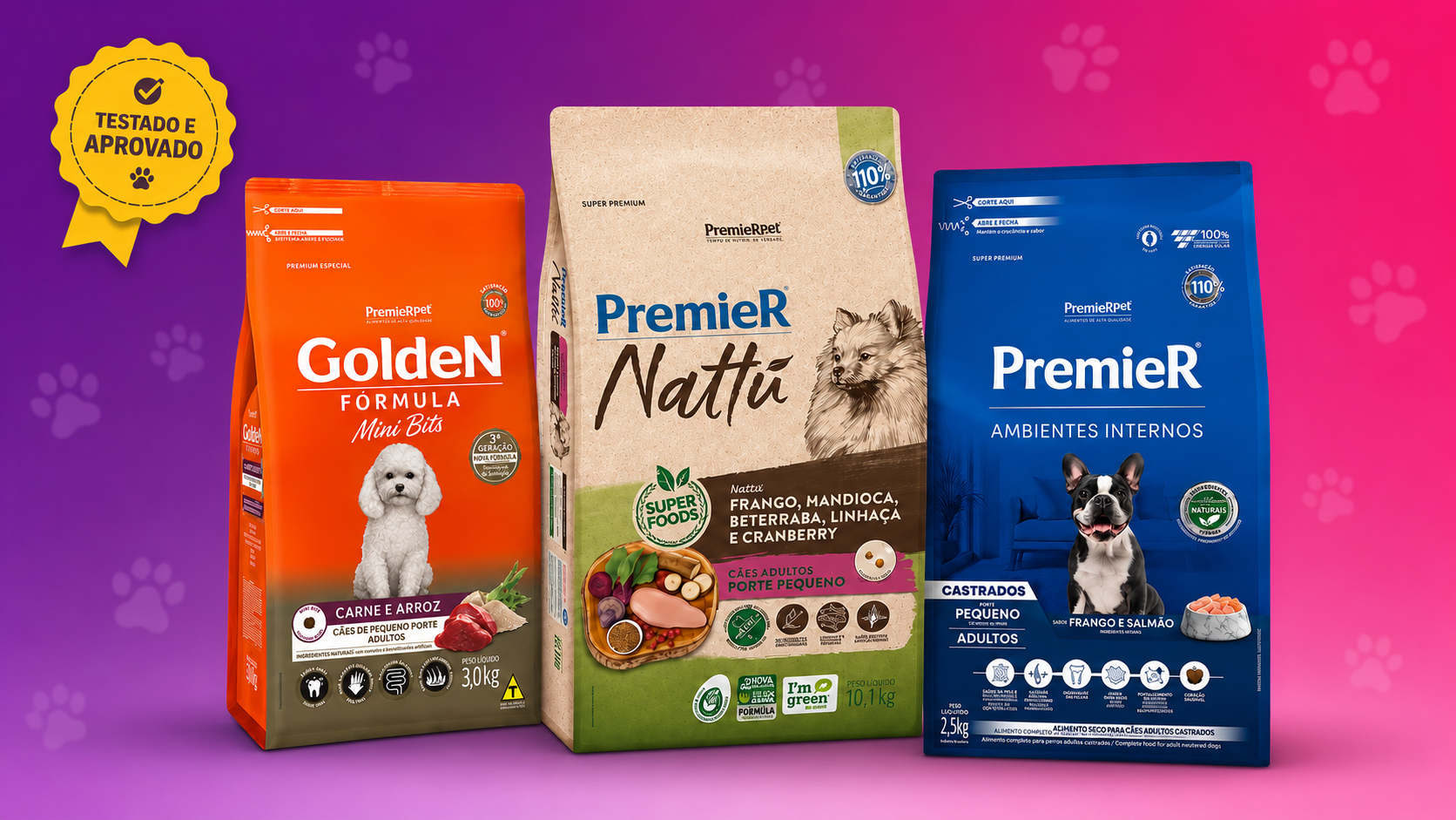 Melhor ração para cães adultos em 2026 — Golden, Premier Nattu e Premier Ambientes Internos
