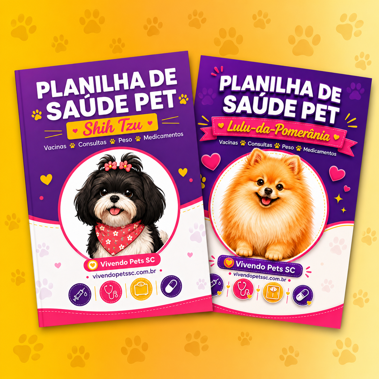 Planilhas de Saúde — Cachorros · Vivendo Pets SC