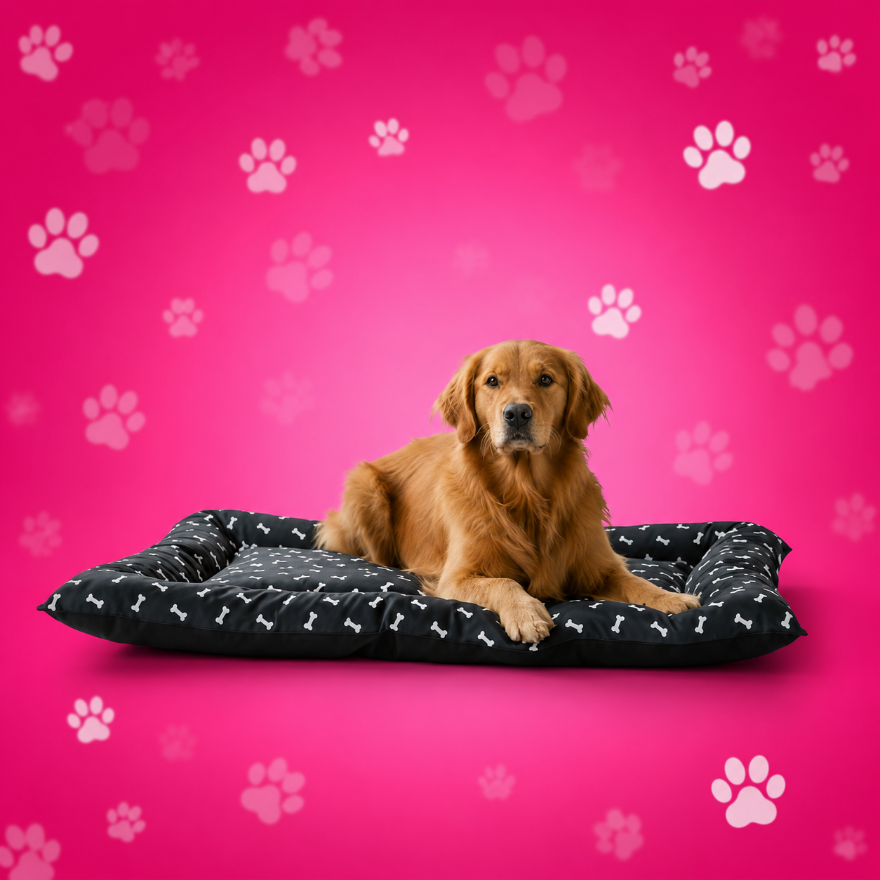Cama pet impermeável colchonete premium GG, cachorro deitado
